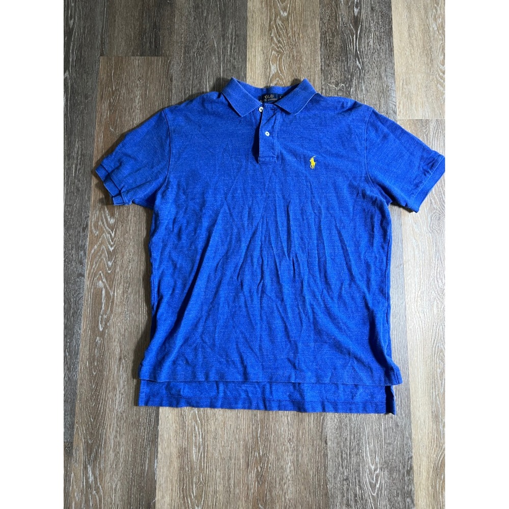 Ralph Lauren Polo Shirt Men's Blue Short Sleeve Embroidered Logo Size L